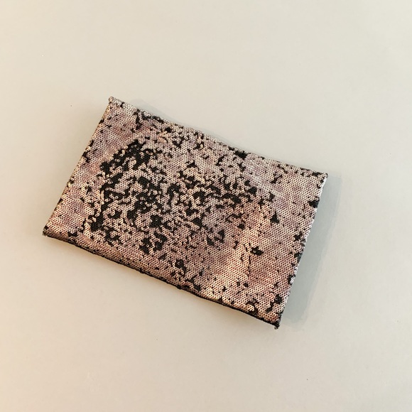 BCBGMAXAZRIA Black & Pink Sequin Clutch with Magnetic Flap Enclosure - Picture 4 of 4